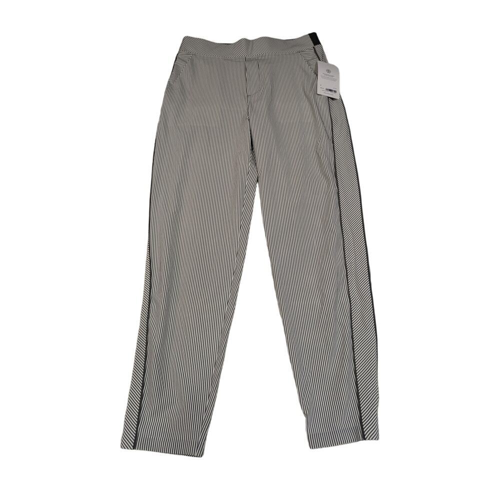 NWT ATHLETA Brooklyn Textured Ankle Striped Active Breathable Size 6 Pants